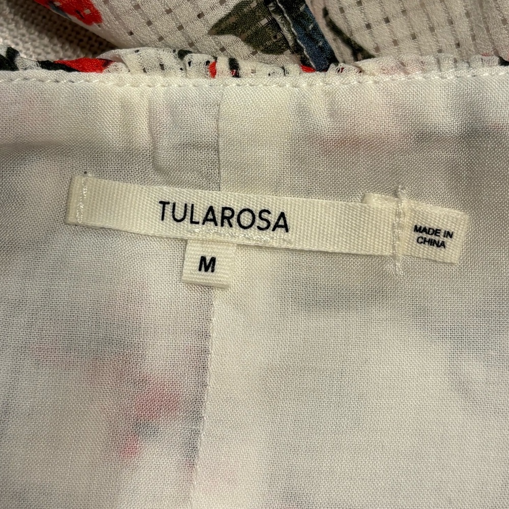 Tularosa Floral Ruffle Blouse in Cream and Red - Picture 7 of 9